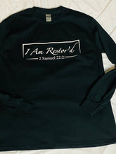 Load image into Gallery viewer, I Am Restor'd Men Long Sleeve Black Shirts
